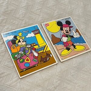 Vintage Playskool Mickey and Minnie puzzles